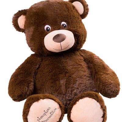 Orsetto di peluche gigante Augustin Chocolate 70 cm - Prodotto in Francia