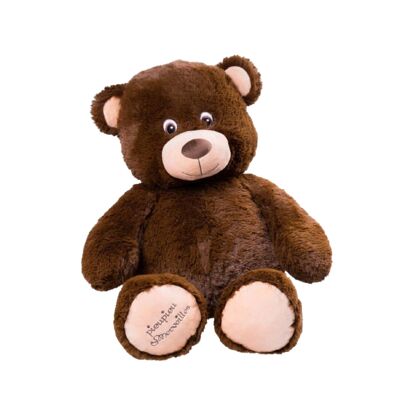 Oso de peluche gigante Augustin Chocolate 70cm - Hecho en Francia