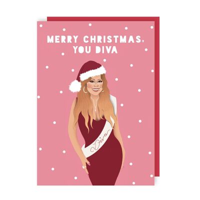 Paquete de 6 tarjetas navideñas de celebridades de Mariah Carey