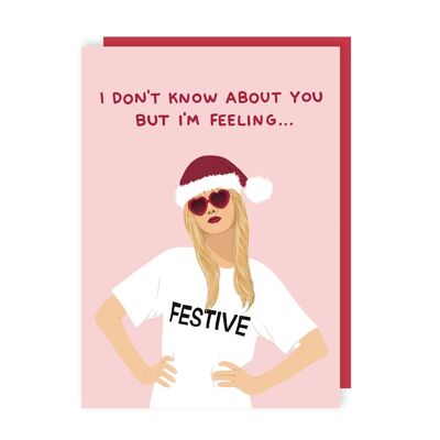 Paquete de 6 tarjetas navideñas de celebridades de Taylor Swift