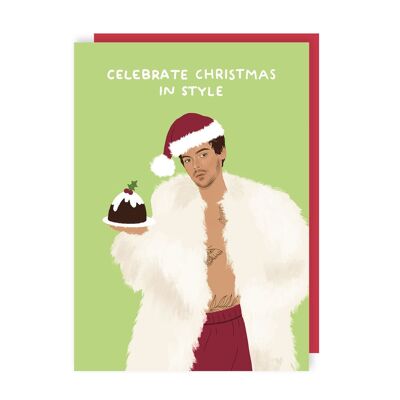 Paquete de 6 tarjetas navideñas de celebridades de Harry Styles