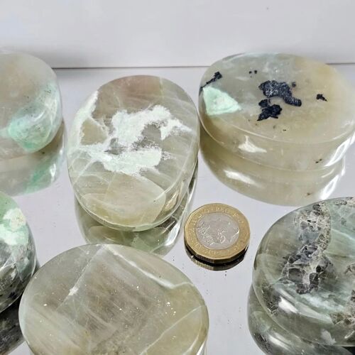 Green Moonstone Crystal Palmstones 1KG