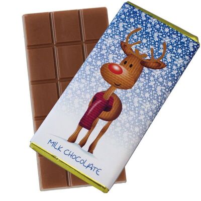 A Woolly Christmas Reindeer Milk Chocolate Bar.