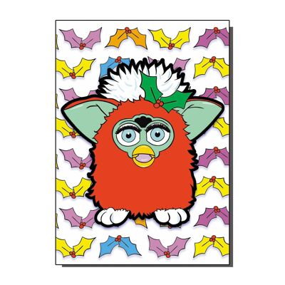 Furby 1990s Inspired Christmas Card