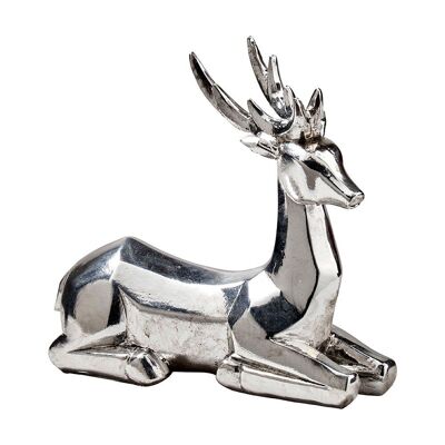 Decorative silver deer design 17 x 6 x 16 cm x 2 - Christmas decoration
