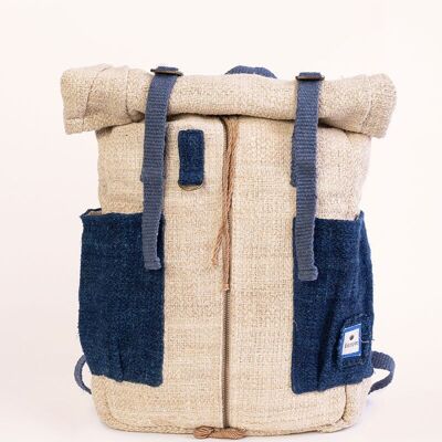 Sac à dos Nuptse Naturel et Indigo