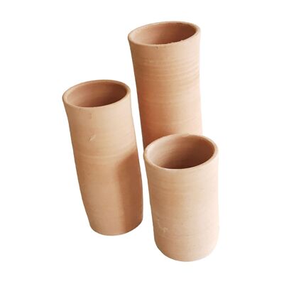 Set vasi in terracotta/3 10cm 15cm 20cm diam 6cm