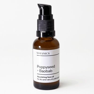 Poppyseed + Baobab nourishing face oil for dry and very dry skin types
