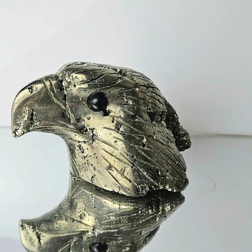 Pyrite Crystal Eagle Carving