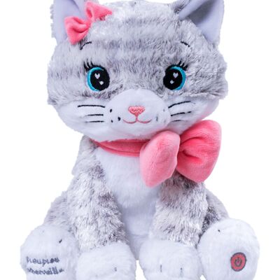 Veilleuse Moustache - Mon chaton lumineux et musical - 28cm