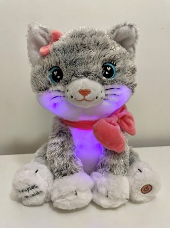 Veilleuse Moustache - Mon chaton lumineux et musical - 28cm 7