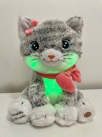 Veilleuse Moustache - Mon chaton lumineux et musical - 28cm 8