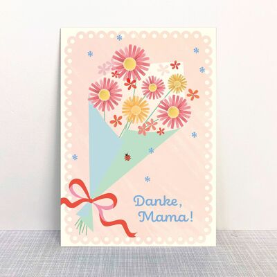 Postkarte Muttertag Blumenstrauß
