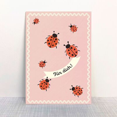 Postcard Ladybug For You