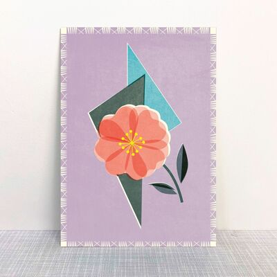 Postkarte Blume Dreieck abstrakt