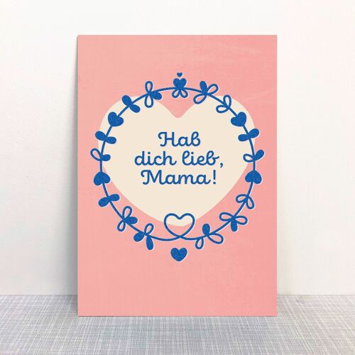 Postkarte Hab Dich lieb Mama Muttertag