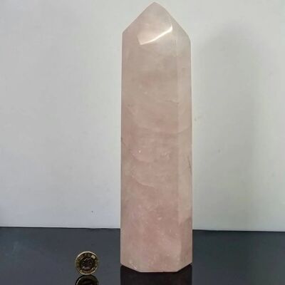 Prisma di cristallo di quarzo rosa grande - 1) Prisma di rosa