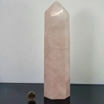 Large Rose Quartz Crystal Prism - 1) Rose prism