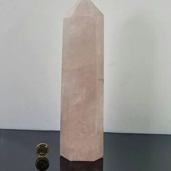 Grand prisme de cristal de quartz rose - 1) Prisme rose 2