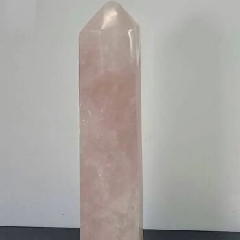 Grand prisme en cristal de quartz rose - 4 prismes roses 1