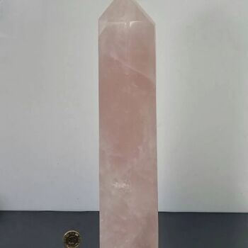 Grand prisme en cristal de quartz rose - 4 prismes roses 2