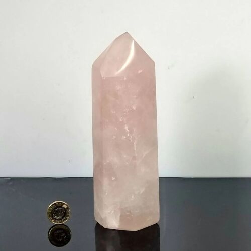 Large Rose Quartz Crystal Prism - 9 Rose prism