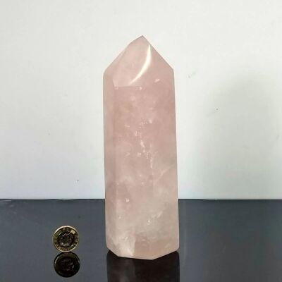 Grand prisme en cristal de quartz rose - 9 prismes roses