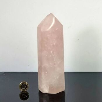 Grand prisme en cristal de quartz rose - 9 prismes roses 1