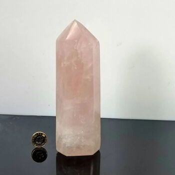 Grand prisme en cristal de quartz rose - 9 prismes roses 2