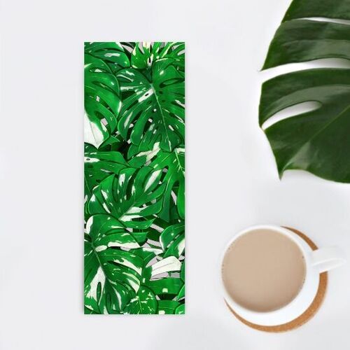 Lesezeichen Monstera variegata Blätter illustriert