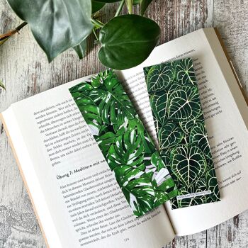 Marque-page Feuilles de Monstera variegata illustrées 6