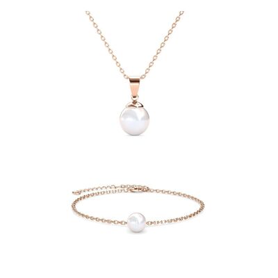 Conjunto y caja de perlas de cristal de luna llena