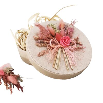 Round box with flowers 15cm