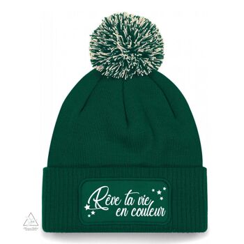 Bonnet chaud pour cet hiver "Rêve ta vie en couleur" 6 coloris disponibles 6