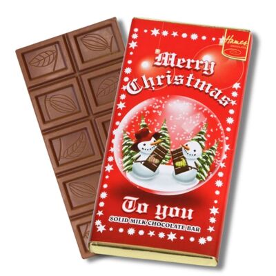Tavoletta di cioccolato al latte della gamma Snow Globe