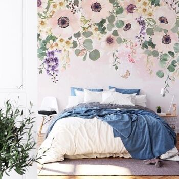 Papier peint floral provence L375cm x H260cm