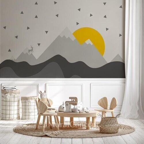 Papier peint enfant scandinave montagne kids L375cm x H260cm