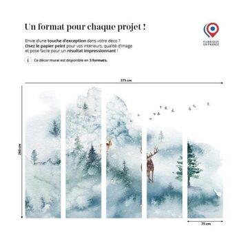 Papier peint enfant cerf & scandinave L375cm x H260cm