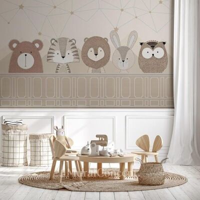 Safari baby children's wallpaper L375cm x H260cm