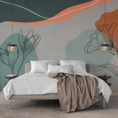 Floral art wallpaper L375cm x H260cm