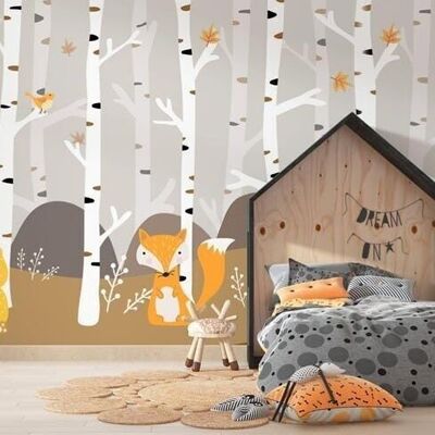 Animal wallpaper in the forest L450cm x H260cm