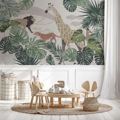 Jungle kid children's wallpaper L225cm x H260cm