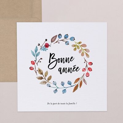 Folded Square Greeting Card - Holly