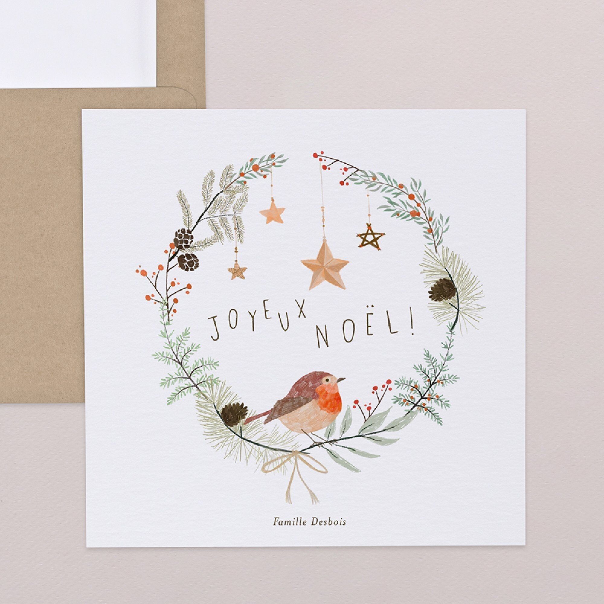 Biglietto d'auguri quadrato piegato - Gola Rossa