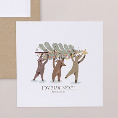 Folded Square Greeting Card - Christmas is coming