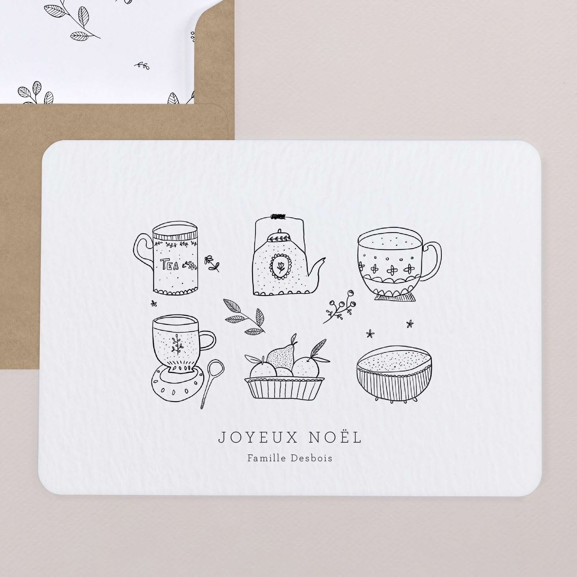 Biglietto d'auguri con angoli arrotondati - L'ora del tè