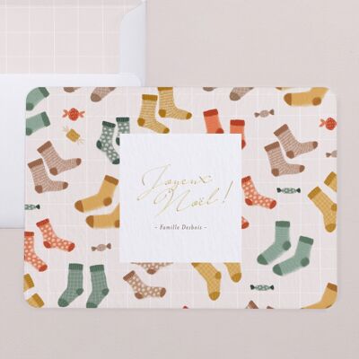 Greeting Card with Rounded Corners - Little Socks