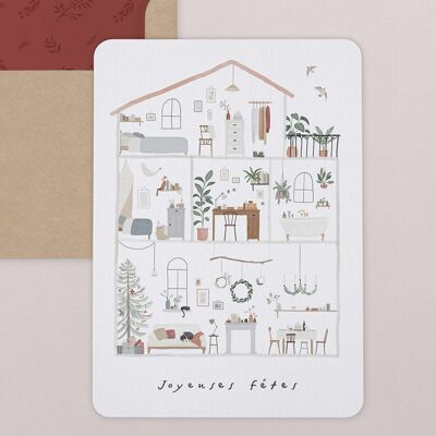Grußkarte mit abgerundeten Ecken – Sweet Home