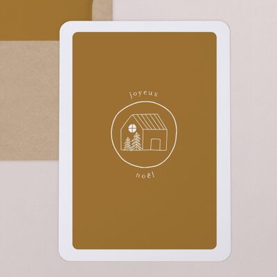 Carte de Voeux avec Coins Arrondis - Petite hutte