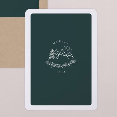 Greeting Card with Rounded Corners - Mountains